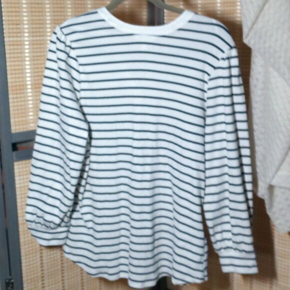 LC Lauren Conrad Striped Thermal Style Henley - Picture 2 of 5